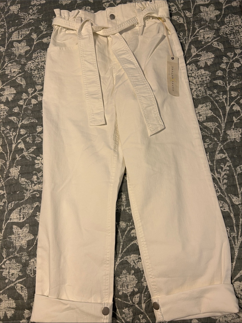 Happy X Nature Paperbag Waist Ankle Crop Pants